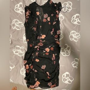 Express Floral print  ruched mini dress (NWOT)
